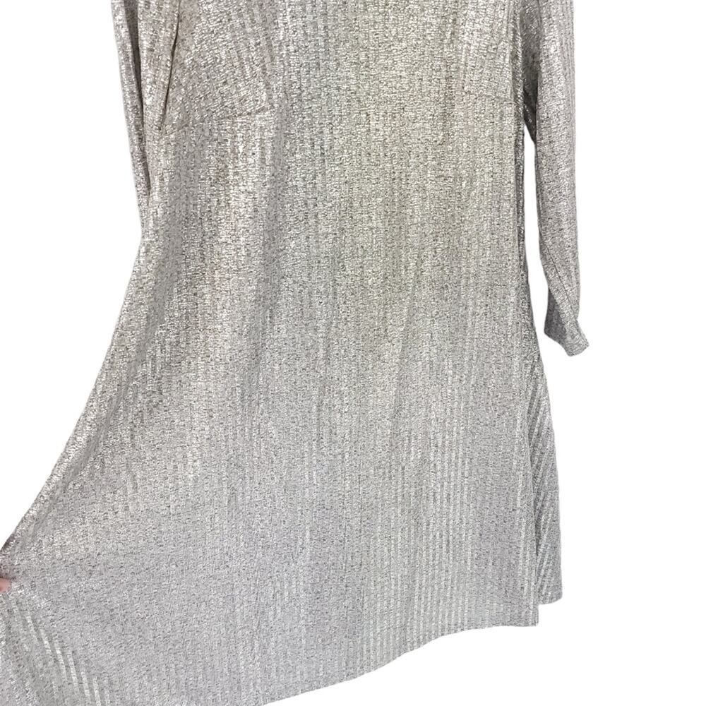 Torrid Metallic Dress Silver Shimmer Ribbed Knit Trapeze - Picture 8 of 15